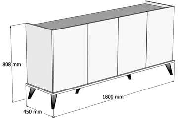 Challur Konsollbord 180 cm - Mörkbrun/Svart/Natur - Möbler - Bord & matgrupper - Avlastningsbord - Konsolbord & sidobord