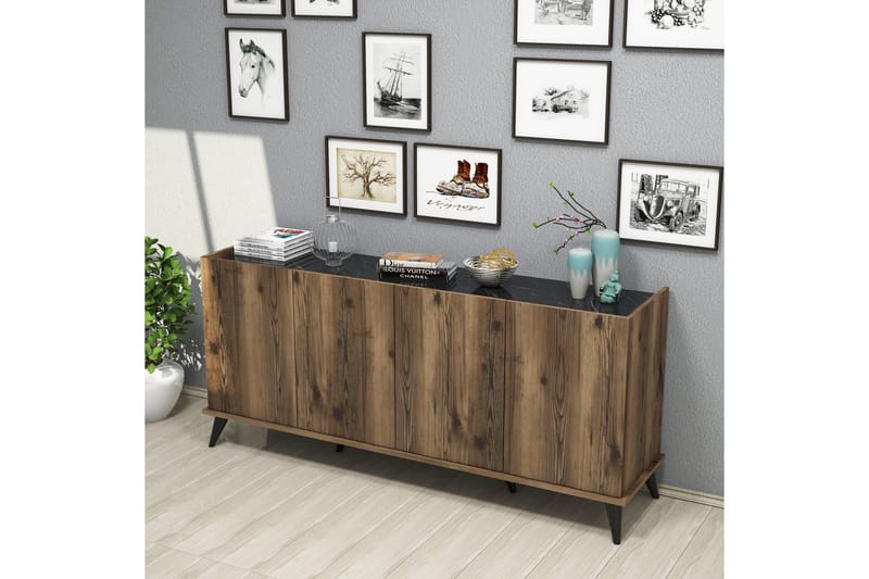 Challur Konsollbord 180 cm - Mörkbrun/Svart/Natur - Möbler - Bord & matgrupper - Avlastningsbord - Konsolbord & sidobord
