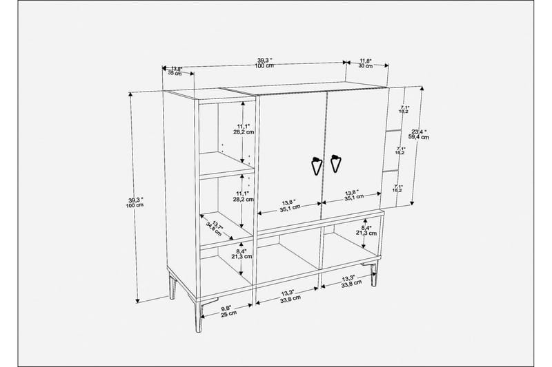 Desgrar Konsollbord 100x100 cm - Brun - Hallbord - Konsolbord & sidobord