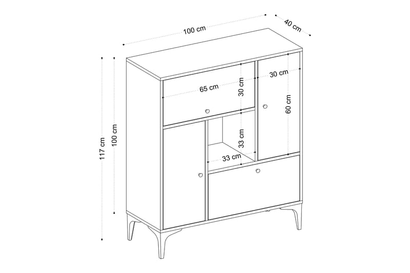 Desgrar Konsollbord 100x117 cm - Blå - Hallbord - Konsolbord & sidobord