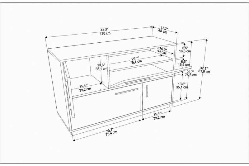 Desgrar Konsollbord 120x81,6 cm - Vit - Hallbord - Konsolbord & sidobord