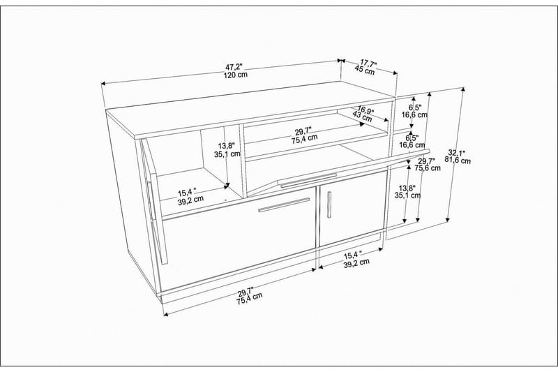 Desgrar Konsollbord 120x81,6 cm - Vit - Möbler - Bord & matgrupper - Avlastningsbord - Konsolbord & sidobord