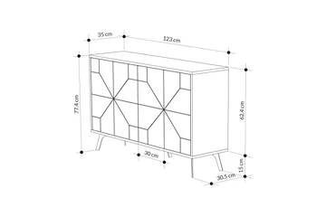 Desgrar Konsollbord 123x62,4 cm - Vit - Möbler - Bord & matgrupper - Avlastningsbord - Konsolbord & sidobord