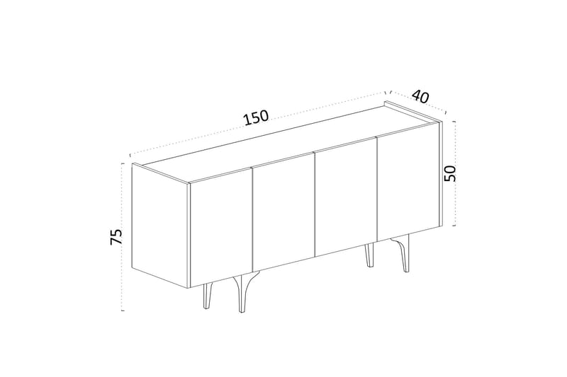 Desgrar Konsollbord 150x75 cm - Blå - Hallbord - Konsolbord & sidobord