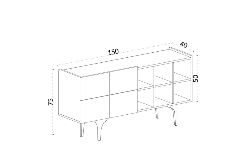 Desgrar Konsollbord 150x75 cm - Blå - Hallbord - Konsolbord & sidobord