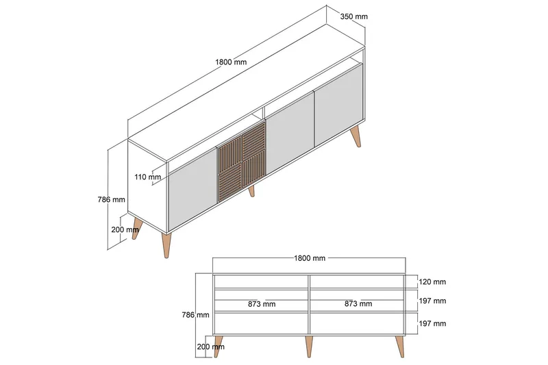Desgrar Konsollbord 180x78,6 cm - Brun - Möbler - Bord & matgrupper - Avlastningsbord - Konsolbord & sidobord