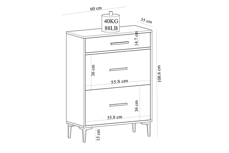 Desgrar Konsollbord 60x108,6 cm - Vit - Hallbord - Konsolbord & sidobord