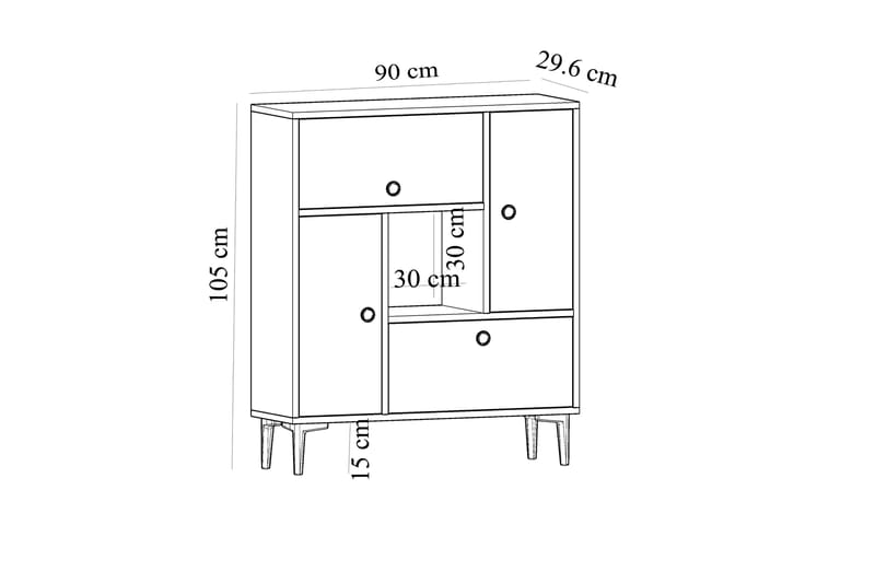 Desgrar Konsollbord 90x105 cm - Svart - Hallbord - Konsolbord & sidobord