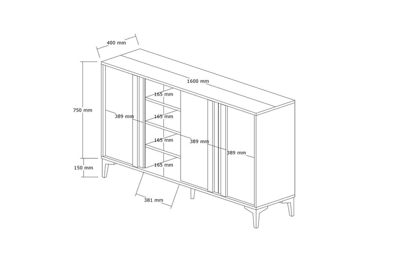 Dora Konsollbord 160 cm - Antracit - Möbler - Bord & matgrupper - Avlastningsbord - Konsolbord & sidobord