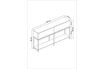 Dorlord Konsollbord 150 cm - Svart/Vit - Möbler - Bord & matgrupper - Avlastningsbord - Konsolbord & sidobord