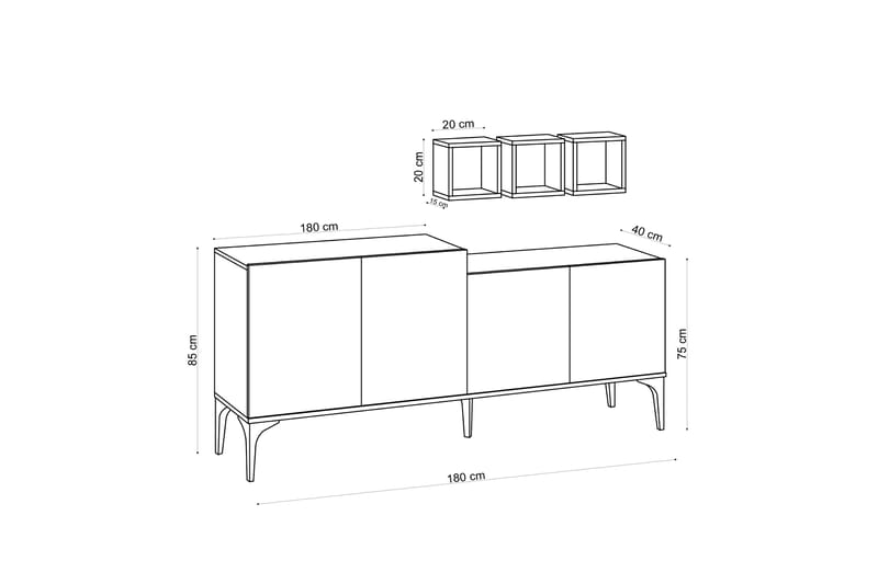 Folliaz Konsollbord 180 cm - Blå/Natur - Hallbord - Konsolbord & sidobord