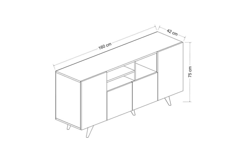 Kagithane Konsollbord 160 cm - Valnöt/Svart - Möbler - Bord & matgrupper - Avlastningsbord - Konsolbord & sidobord