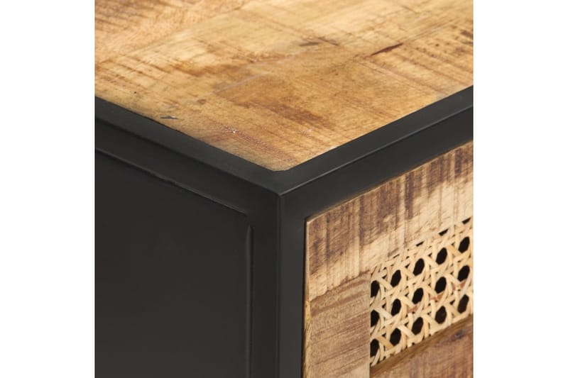 Konsolbord 100x35x75 cm grovt mangoträ och naturlig rotting - Brun - Hallbord - Konsolbord & sidobord