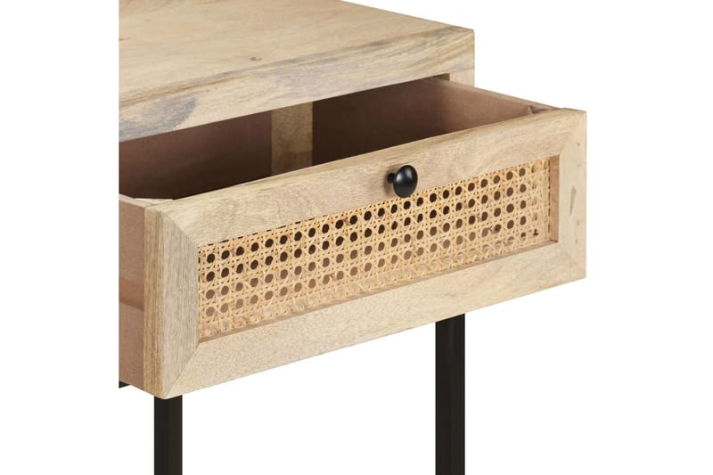 Konsolbord 100x35x76 cm massivt mangoträ och naturlig rottin - Möbler - Bord & matgrupper - Avlastningsbord - Konsolbord & sidobord