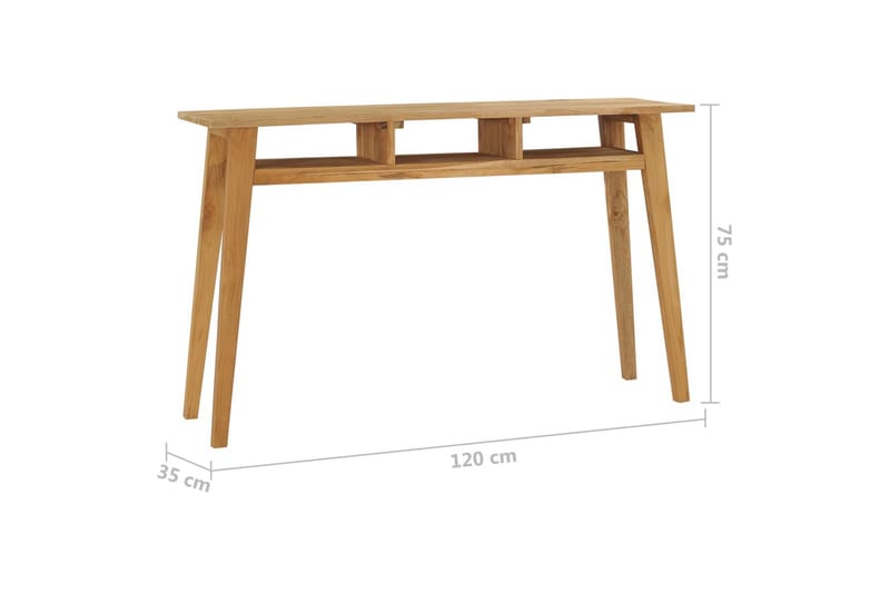 Konsolbord 120x35x75 cm massiv teak - Brun - Möbler - Bord & matgrupper - Avlastningsbord - Konsolbord & sidobord