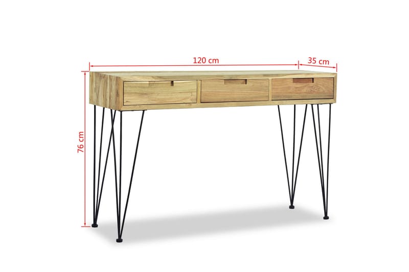 Konsolbord 120x35x76 cm massiv teak - Brun - Hallbord - Konsolbord & sidobord