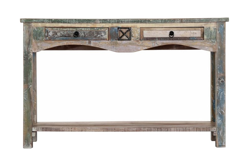 Konsolbord 120x40x75 cm massivt återvunnet trä - Flerfärgad - Konsolbord & sidobord - Hallbord