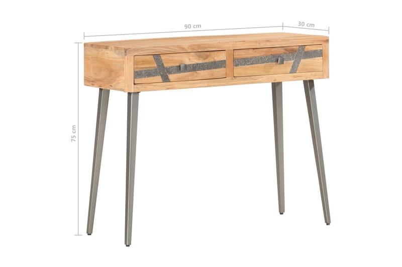 Konsolbord 90x30x75 cm massivt akaciaträ - Brun - Möbler - Bord & matgrupper - Avlastningsbord - Konsolbord & sidobord