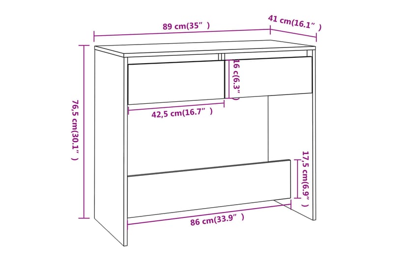 Konsolbord betonggrå 89x41x76,5 cm stål - Grå - Möbler - Bord & matgrupper - Avlastningsbord - Konsolbord & sidobord