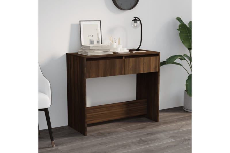 Konsolbord brun ek 89x41x76,5 cm stål - Brun - Hallbord - Konsolbord & sidobord