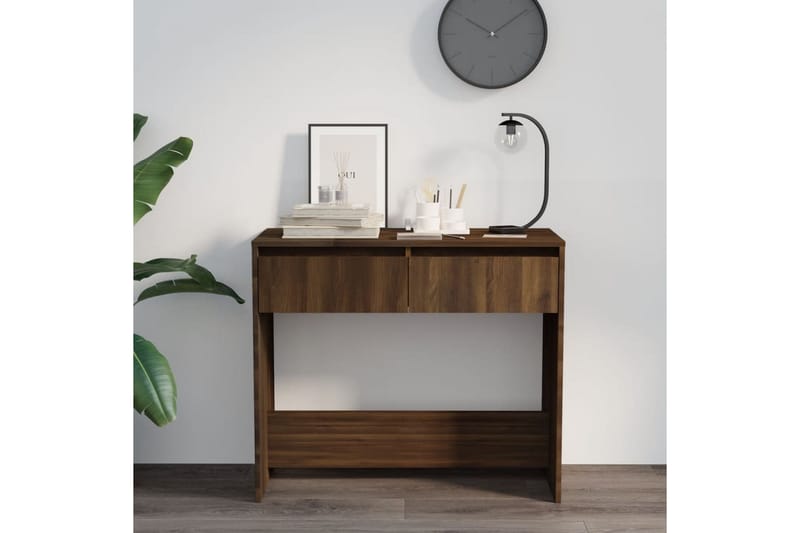 Konsolbord brun ek 89x41x76,5 cm stål - Brun - Möbler - Bord & matgrupper - Avlastningsbord - Konsolbord & sidobord
