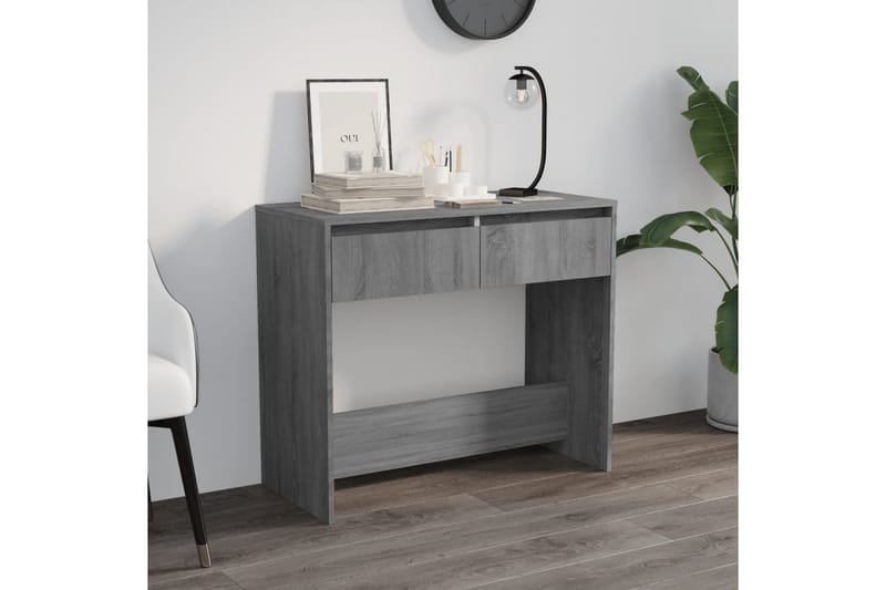 Konsolbord grå sonoma-ek 89x41x76,5 cm stål - Grå - Hallbord - Konsolbord & sidobord