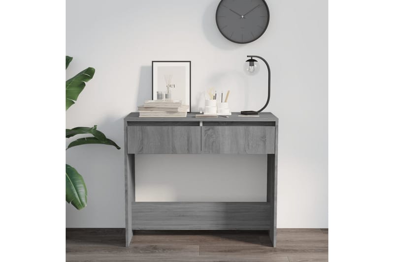 Konsolbord grå sonoma-ek 89x41x76,5 cm stål - Grå - Möbler - Bord & matgrupper - Avlastningsbord - Konsolbord & sidobord