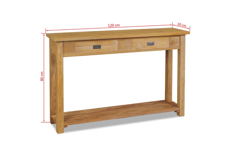 Konsolbord i massiv teak 120x30x80 cm - Brun - Hallbord - Konsolbord & sidobord