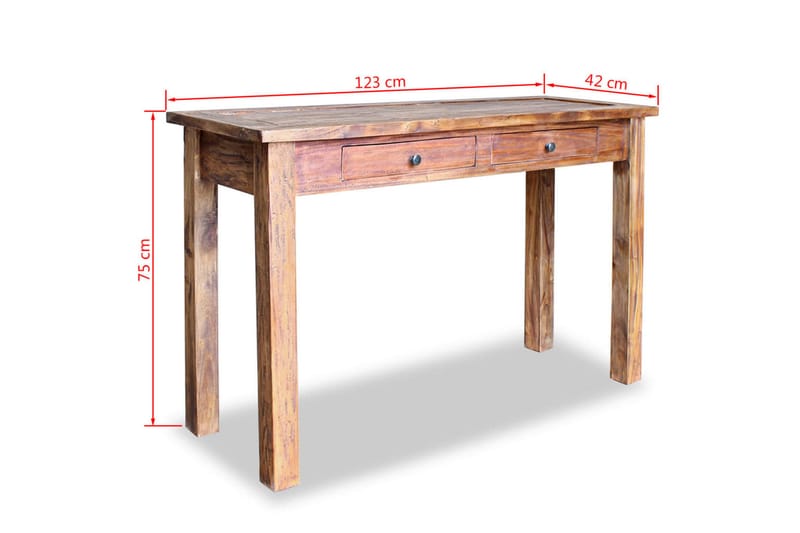Konsolbord i massivt återvunnet trä 123x42x75 cm - Brun - Möbler - Bord & matgrupper - Avlastningsbord - Konsolbord & sidobord