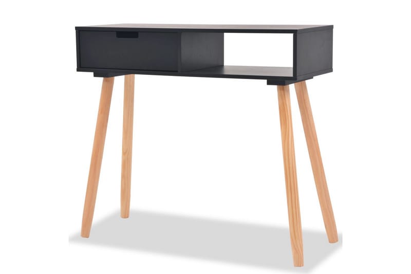 Konsolbord massiv furu 80x30x72 cm svart - Svart - Möbler - Bord & matgrupper - Avlastningsbord - Konsolbord & sidobord