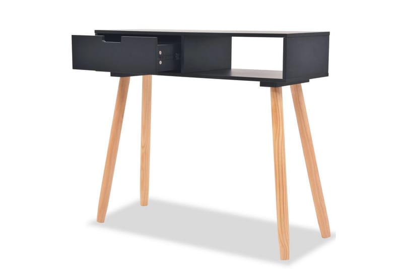 Konsolbord massiv furu 80x30x72 cm svart - Svart - Möbler - Bord & matgrupper - Avlastningsbord - Konsolbord & sidobord