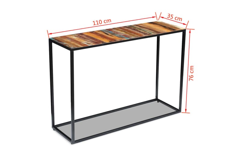 Konsolbord massivt återvunnet trä 110x35x76 cm - Flerfärgad - Hallbord - Konsolbord & sidobord