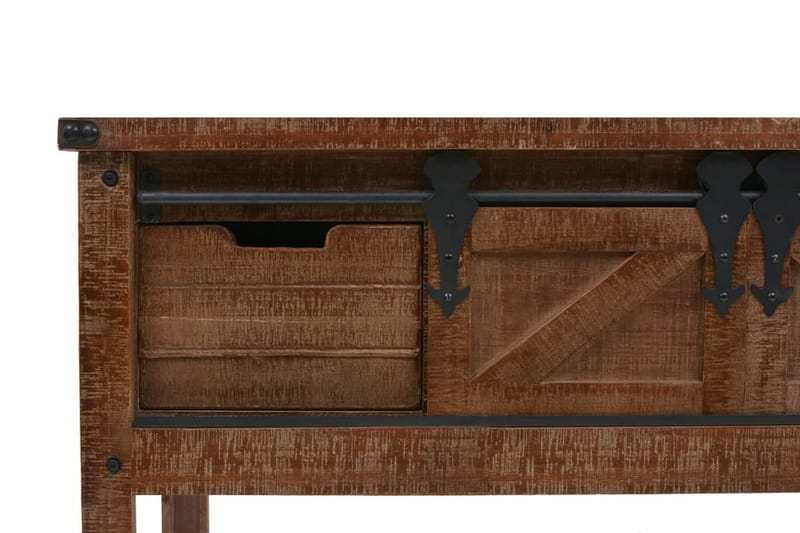 Konsolbord massivt granträ 131x35,5x75 cm brun - Brun - Hallbord - Konsolbord & sidobord