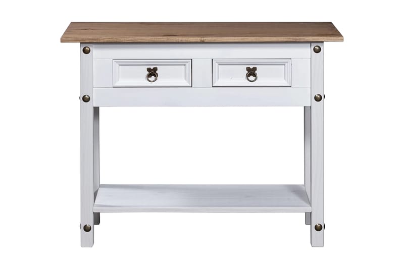 Konsolbord mexikansk Coronastil furu vit 90x34,5x73 cm - Vit - Möbler - Bord & matgrupper - Avlastningsbord - Konsolbord & sidobord
