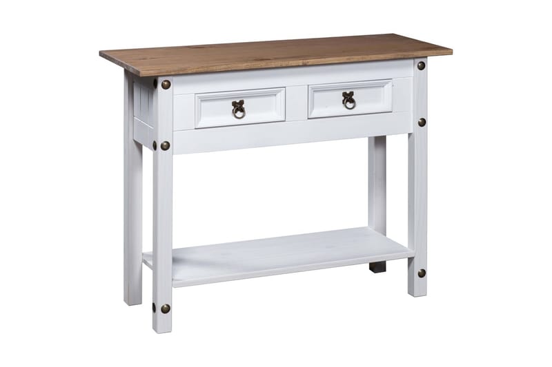 Konsolbord mexikansk Coronastil furu vit 90x34,5x73 cm - Vit - Möbler - Bord & matgrupper - Avlastningsbord - Konsolbord & sidobord
