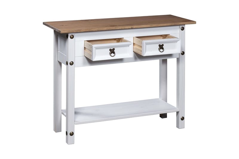 Konsolbord mexikansk Coronastil furu vit 90x34,5x73 cm - Vit - Möbler - Bord & matgrupper - Avlastningsbord - Konsolbord & sidobord