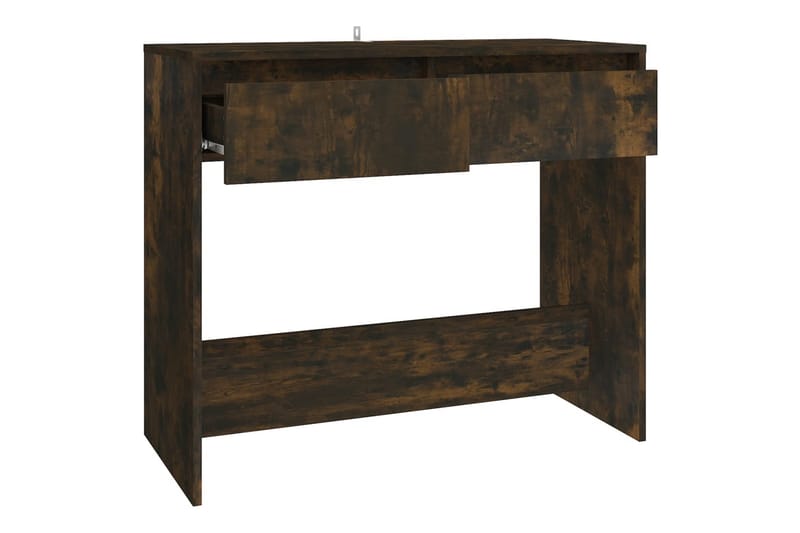 Konsolbord rökfärgad ek 89x41x76,5 cm stål - Brun - Möbler - Bord & matgrupper - Avlastningsbord - Konsolbord & sidobord