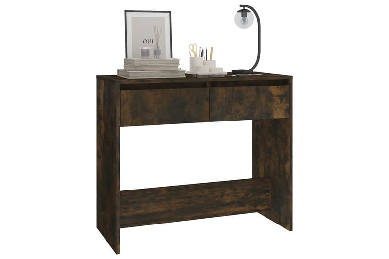 Konsolbord rökfärgad ek 89x41x76,5 cm stål - Brun - Möbler - Bord & matgrupper - Avlastningsbord - Konsolbord & sidobord