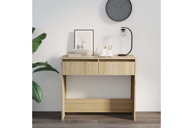 Konsolbord sonoma-ek 89x41x76,5 cm stål - Beige - Möbler - Bord & matgrupper - Avlastningsbord - Konsolbord & sidobord