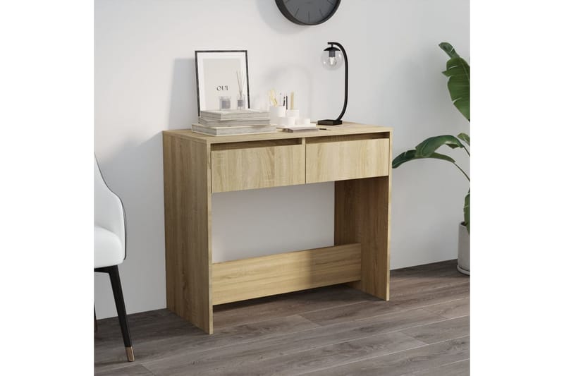 Konsolbord sonoma-ek 89x41x76,5 cm stål - Beige - Möbler - Bord & matgrupper - Avlastningsbord - Konsolbord & sidobord