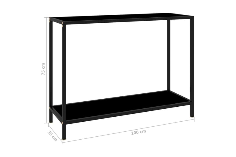 Konsolbord svart 100x35x75 cm härdat glas - Svart - Möbler - Bord & matgrupper - Avlastningsbord - Konsolbord & sidobord