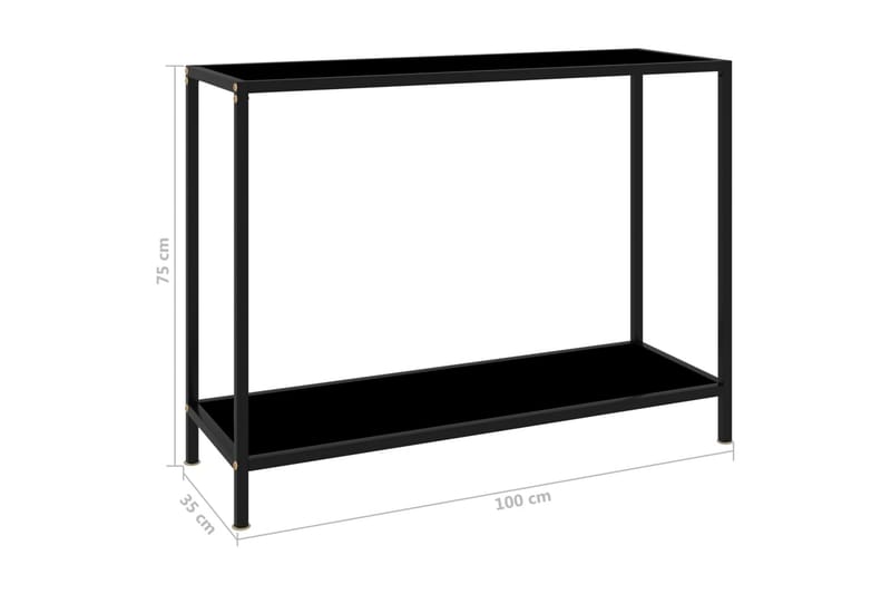 Konsolbord svart 100x35x75 cm härdat glas - Svart - Hallbord - Konsolbord & sidobord