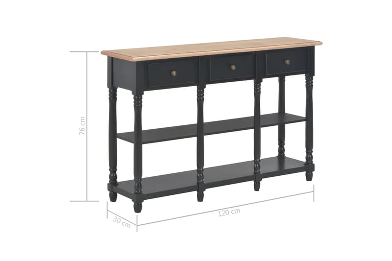 Konsolbord svart 120x30x76 cm MDF - Svart - Möbler - Bord & matgrupper - Avlastningsbord - Konsolbord & sidobord