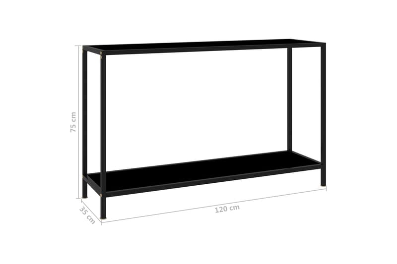 Konsolbord svart 120x35x75 cm härdat glas - Svart - Hallbord - Konsolbord & sidobord