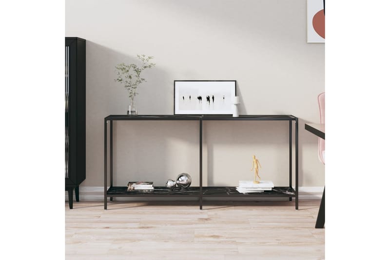 Konsolbord svart 160x35x75,5 cm härdat glas - Svart - Hallbord - Konsolbord & sidobord