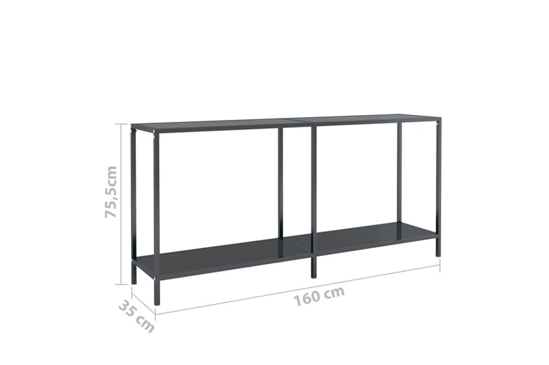 Konsolbord svart 160x35x75 cm härdat glas - Svart - Hallbord - Konsolbord & sidobord