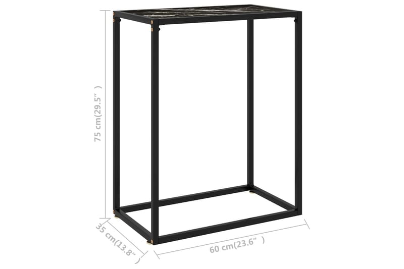Konsolbord svart 60x35x75 cm härdat glas - Svart - Möbler - Bord & matgrupper - Avlastningsbord - Konsolbord & sidobord