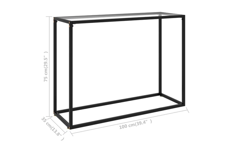 Konsolbord transparent 100x35x75 cm härdat glas - Transparent - Hallbord - Konsolbord & sidobord