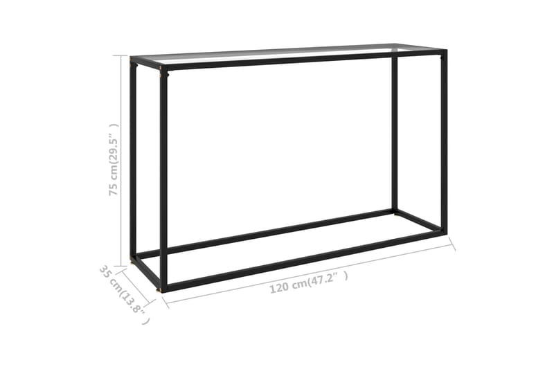 Konsolbord transparent 120x35x75 cm härdat glas - Transparent - Möbler - Bord & matgrupper - Avlastningsbord - Konsolbord & sidobord
