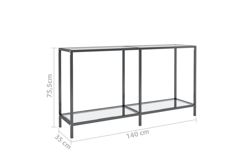 Konsolbord transparent 140x35x75,5 cm härdat glas - Transparent - Hallbord - Konsolbord & sidobord